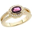 14K Yellow Gold Pink Tourmaline and Diamond Ring