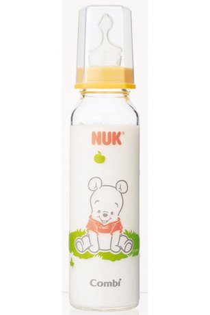 ヌーク 哺乳びん耐熱ガラス製 シリコーンゴム製乳首付 ベビープー 240ml