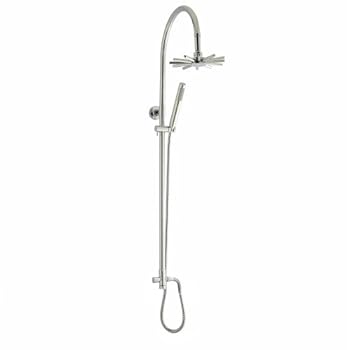 New Stylish Chrome Brass Infinity Rigid Riser Kit with Cloud Burst Shower Head and Hand Sprayer