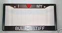 Black Plastic I Love My Bullmastiff Frame