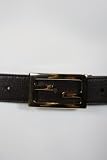 Fendi Belts Dark brown Leather with Silver Buckle 8C0130 (Size 85, 90 and 95)