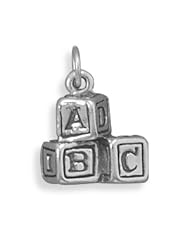 Sterling Silver ABC Blocks Charm