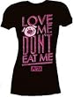 PETA - Love Me - Black Women's / Girls Extra Long Body T-shirt (Girlie / Babydoll)