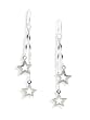 Sterling Silver Twisted Bar Stick and Star Drop Earrings