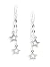 Sterling Silver Twisted Bar Stick and Star Drop Earrings