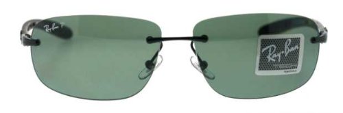 Ray Ban TECH RB8303 Black Polarized Grey Green 002 9A 61mm Sunglasses product image