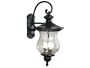 Kenroy Home 80532ORB Gregorian Three-Light Large Wall Lantern with 8-Inch Seeded Hammered Glass Shade