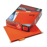 Pendaflex 415215ORA Hanging Folder, Reinforced w/Infopocket, Orange, 1/5 Tab, Ltr, 25/box