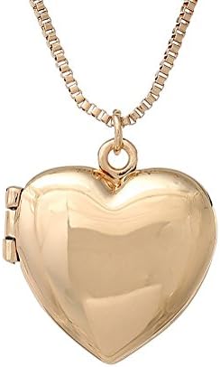 Xiehou Unisex Heart Locket Pendant Necklace Alloy with Gold Color