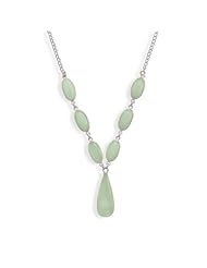 Sterling Silver 17.5" Green Chalcedony Necklace