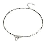 Bridal Style Rhodium and Crystal Trinity Knot Necklace - Made in Ireland