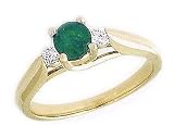 Three Stone Emerald and Diamond Ring