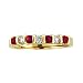 14k Gold 1.02cttw Diamond and Ruby Bar Set Band Wedding or Anniversary Ring