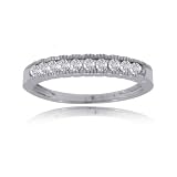 10K White Gold Ladies Anniversary Ring W White Diamonds