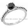 1.33ct Fancy-Black Diamond Engagement Ring 14k White Gold