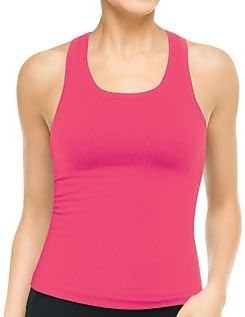 Active Women's Ribbed Racerback with Shelf Bra Black Tank Top/XL