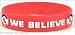 RED SOX WE BELIEVE RED RAISED LOGO WRISTBAND