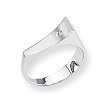 Diamond and Sterling Silver Ladies Ring (Sizes 6-8)