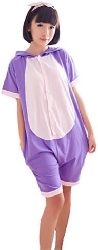 Minshimly Unisex Cartoon Animal Sleepwear Onesies Kigurumi Cosplay Costume Pajamas Short Sleeve (S, sailor moon)