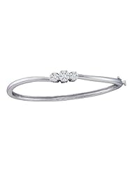 0.50CTW DIAMOND 3-FLOWER BANGLE