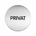 Durable T�rschild PICTO rund, PRIVAT, 83 mm, metallic silber