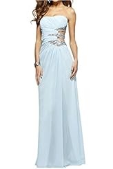 Strapless Chiffon Open-Back Lace Prom Dress 