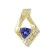 14K Yellow Gold Tanzanite and Diamond Pendant/Slide