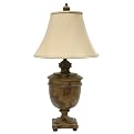 Distressed Wooden Urn Lamp