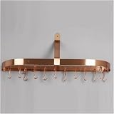Old Dutch 121CP 36 x 9 x 11.25 Satin Copper Wall Pot Rack w/12 Hooks