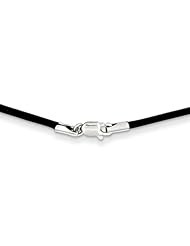 14k WG 1.5mm 20in Black Leather Cord Necklace, Best Quality Free Gift Box Satisfaction Guaranteed