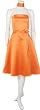 #7702 - BEST SELLER - Perfect formal evening dress for any formal occasion. Poly satin short strapless dress with ribbon tie accents the natural waist, matching shawl & spagetti straps included in a bag - (Available in Orange, White, Dusty Rose, TURQUOISE, Pink, Black, Silver, Sage, Plum, Burgundy in XS to 3XL)