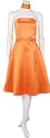 #7702 - BEST SELLER - Perfect formal evening dress for any formal occasion. Poly satin short strapless dress with ribbon tie accents the natural waist, matching shawl & spagetti straps included in a bag - (Available in Orange, White, Dusty Rose, TURQUOISE, Pink, Black, Silver, Sage, Plum, Burgundy in XS to 3XL)
