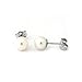 Round White Freshwater Cultured Pearl Stud Earrings in 14k White/Yellow Gold/Sterling Silver