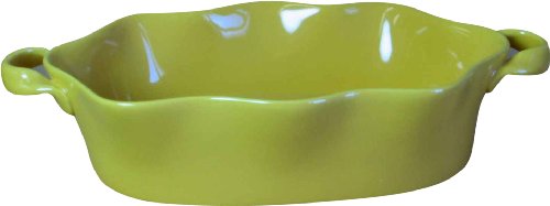 BIA Cordon Bleu Wavy 86-Ounce Oval Baker, Olive