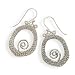 Beginnings Fiddlehead Sterling Silver Textured Oval Scroll Earrings