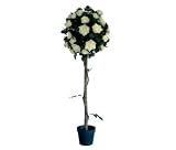 Indoor/Outdoor Topiary Artificial 4 ft Rose Tree/Plant