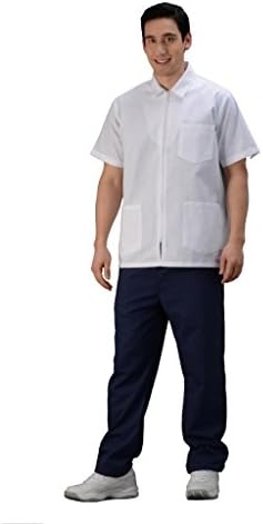 Avida Men's Zippered Lab Coat XL White