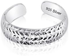 Sterling Silver 925 Rope Braid Design Toe Ring. Nickel Free Adjustable Fit Solid Band One Size Fits All. Polished