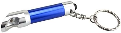 Portable Aluminum Alloy Mini Bottle Opener With Led Flashlight Keychain, Blue