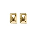 18kt Gold over Sterling Silver High Polished Rectangle Stud Earrings