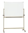 Reversible Projectionable-Magnetic Free Standing Aluminum Frame Porcelain On Steel Dry Erase Whiteboard surface both sides 48