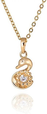 18K gold plated Zircon necklace pendant fashion jewelry sale Swan Pendant yilia