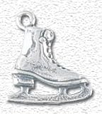 Solid Sterling Silver Ice Skate Charm