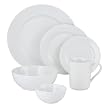 Whiteware Dinnerware Set Service for 12 in Storage Crate