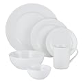 Whiteware Dinnerware Set Service for 12 in Storage Crate