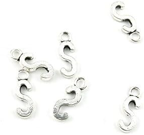 15 PCS Jewelry Making Charms W0GF8Q Alphabet S Antique Silver Tone Necklace Bracelet Repair Bulk Lots Pendant Findings