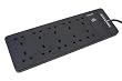 FLAT - 10 Way Surge Protected Extension Lead - 2 Metre