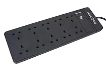 FLAT - 10 Way Surge Protected Extension Lead - 2 Metre