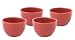 Chantal Set of 4 Ceramic 1 Cup Prep Bowl, Glossy Cinnabar