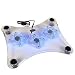 3-Fan Notebook Cooler Pad with Blue LEDs (Transparent)